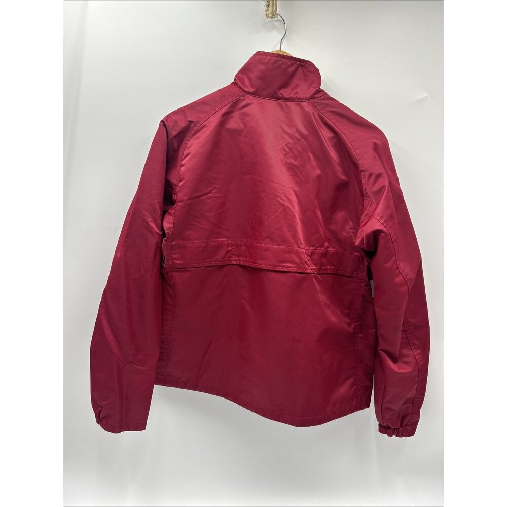 VINTAGE Nike Jacket Full Zip Front Maroon Jacket Pockets Swoosh Women’s Size L - Picture 4 of 11
